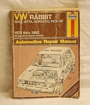 Haynes VW Rabbit Golf Jetta Pick-Up Automotive Repair Manual 1975 ~ 92 Gas Model - £6.73 GBP