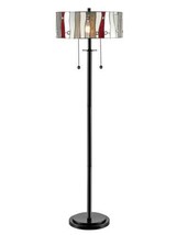 Floor Torchiere Lamp Dale Tiffany Aston Contemporary Drum Shade Pedestal Base - £328.53 GBP