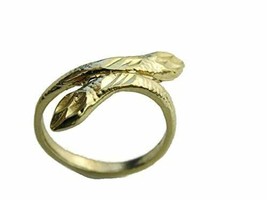 14k Solid Yellow Gold Snake w/Two head Ring. - £217.89 GBP