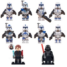Star Wars Anakin Darth Vader 501st Legion Captain Rex Echo Kix 10pcs Minifigures - £16.01 GBP