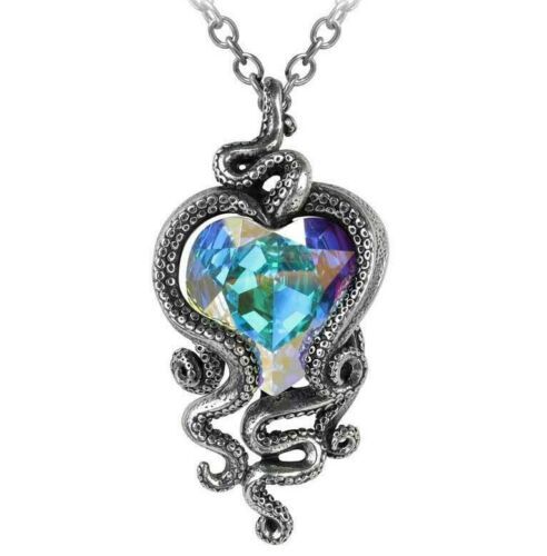 Primary image for Alchemy Gothic Heart of Cthulhu Pendant Octopus Tentacles Crystal Necklace P723