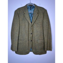 1970s Harris Tweed Virgin Scottish Wool Green Blue Teal Twee Blazer 46 R - $65.00