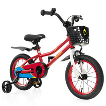 14 Inch Kid&#39;s Bike with 2 Training Wheels for 3-5 Years Old-Red - Color:... - £135.86 GBP