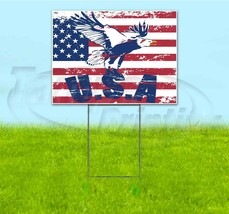 American Flag 18x24 Yard Sign With Stake Corrugated Bandit Usa Business Eagle - $25.19+