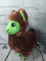 Goffa Brown Llama Alpaca Plush Green Face &amp; Feet Toy Animal Stuffed 13&quot; Farm - £11.64 GBP