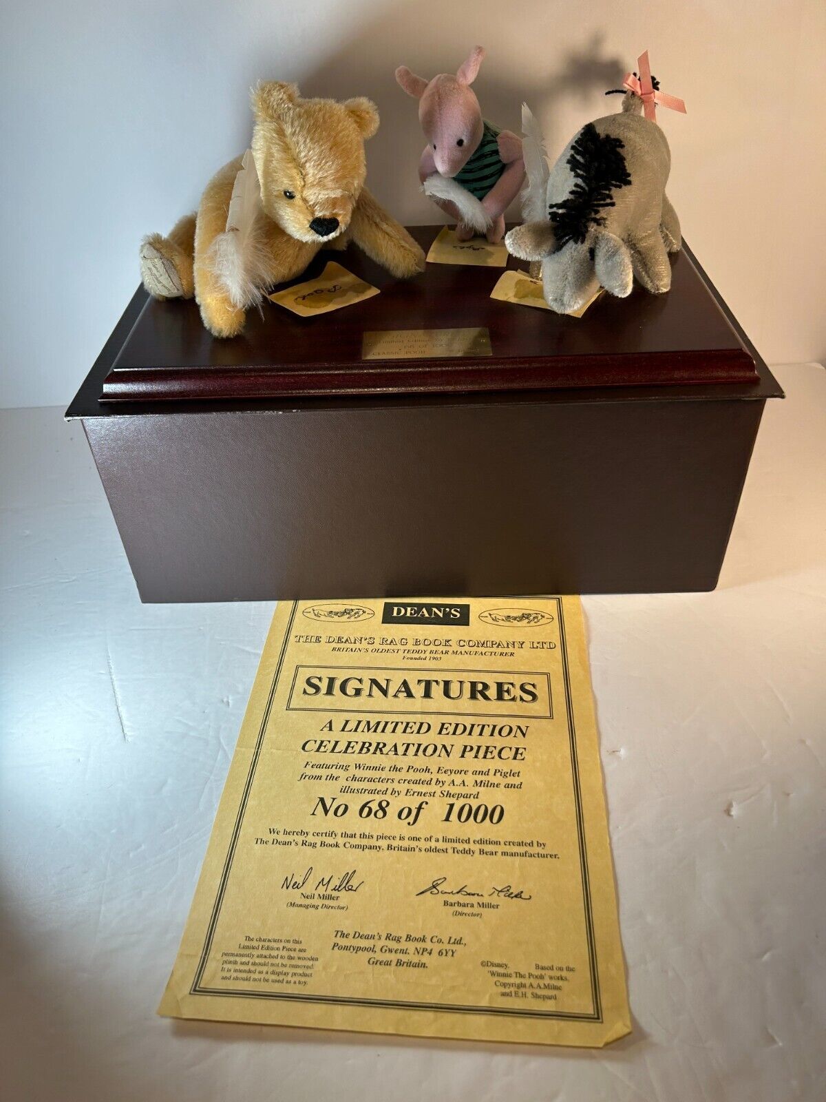 Dean&#39;s Rag Book Winnie The Pooh Eeyore Piglet Collection Lim. Ed 68/1000 - £254.06 GBP