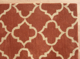 Moroccon Style Scroll Pattern Woolen Area Rug - 8&#39; x 10&#39; - £435.06 GBP