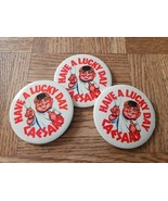 Lot of 3 &quot;Have a Lucky Day&quot; Caesar&#39;s Palace Buttons 3&#39;&#39; Casino Pin, Vint... - €12,97 EUR
