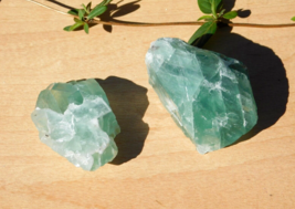 Natural Green Fluorite Set of Two with Inner Glow for Energy Healing Med... - £15.73 GBP