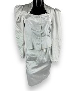 Vtg 2pc Gunne Sax By Jessica McClintock Jacket &amp; Skirt Outfit Set Pale G... - £45.56 GBP