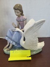 NAO by LLADRO Spain &quot;MY SWAN&quot; Porcelain Figurine Girl With Swan MINT - £147.90 GBP