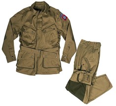 WWII US Paratrooper Reinforced Pants and Jacket Set New Repro Size 46R - $143.99