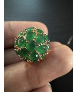 585 14K RG Stamped Cluster Green Simulated Gemstone Size 7 Ring - $911.17 MXN