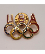 USA Olympic Rings Lapel Pin Collector Badge Olympic Games - $5.17