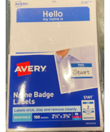 Avery USED  Pack of 94 Name Badge Labels Blue Sticker - Open/Used eee1 - $152.12 MXN