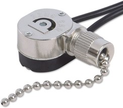 Ceiling Fan Light Switch Ze-109M Metal Pull Chain Switch, Two Wire Fan, Nickel - £23.91 GBP