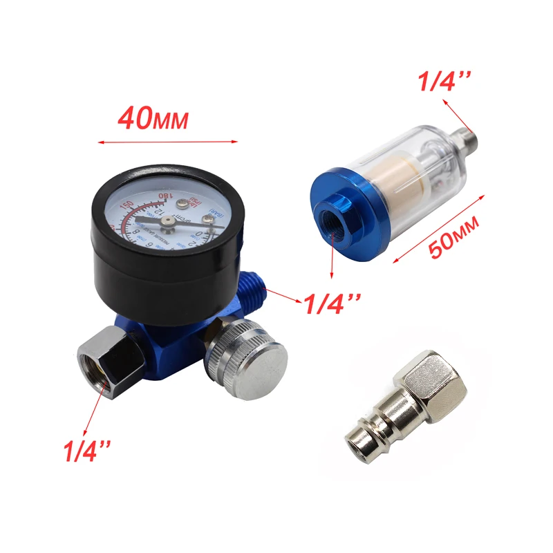 Airbrush Spray  Adjust Air Pressure Regulator Gauge Water Oil Trap Filte... - $220.47