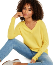 NEW CHARTERS CLUB YELLOW 100% CASHMERE OVERSIZE  SWEATER SIZE  XL $159 - $80.99