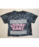 Looney Tunes  Size Small Black Tie-Dye T-Shirt Graphic Print Cropped Top - $13.67 CAD