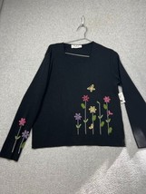 Talk Of The Walk Womens Swarovski Crystals Merino Wool Sweatshirt Size X... - $120.00