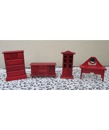 Set of 4 Dollhouse Bedroom Furniture Vintage Non Working Drawers - $329.27 MXN