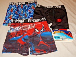 Spiderman Underwear Boys Sizes XS4 S6 M8 L10 Boxer Briefs Wicking 3 Pack NEW - $19.84