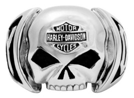 Harley-Davidson® Men&#39;s Skull Ring Stainless Steel - £100.42 GBP
