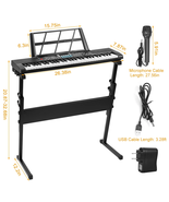 Portable Piano 61 Key Electronic Keyboard Electric Digital Music With St... - $129.19 CAD+