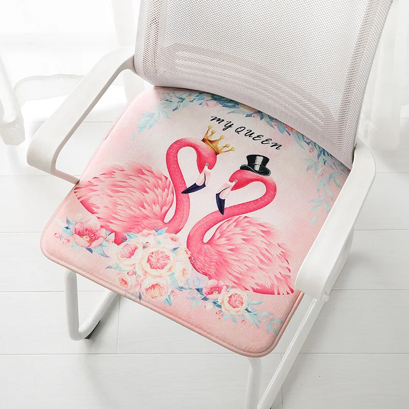 Ffer child cushion living room dining chair simple cartoon suede square stool mat strap thumb200