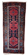 Handmade Antique Persian Hamadan Runner 3.4&#39; x 7.7 (106cm x 237cm), 1920... - $439.55