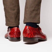 Rovigo Genuine Caiman Crocodile Monk Strap Shoes Rustic Cognac image 8