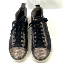 Coach Indiana Signature Canvas Snake Black Metallic Hi-Top Sneakers size 7.5 B - £36.07 GBP