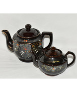 Vintage Japanese Redware Teapots 2 Brown Handpainted Moriage Teapots Jap... - £11.76 GBP