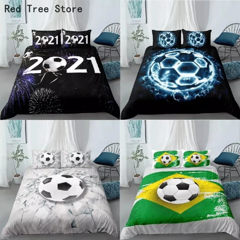 90 Young 3D Football Duvet Cover Soccer Football Bedding Sets Edredon Fu... - £32.17 GBP+