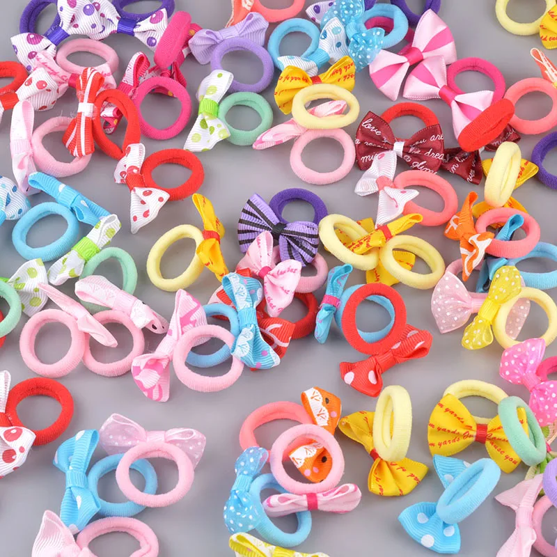 Sporting 10Pcs Baby  Girls A Hair Ring Rope Elastic Hair Rubber Bands Hair Acces - £23.38 GBP