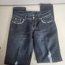 At Seven Jeans Juniors Size 7 Straight Leg Distressed With Decoration on Pockets - £12.60 GBP