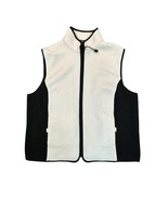 Catalina Vest Women Large Ivory Black Fleece Sleeveless Full Zip Up Laye... - $16.82