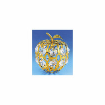 3 Inch Apple Swarovski Crystal 24k Gold Plated Ornament - £27.45 GBP