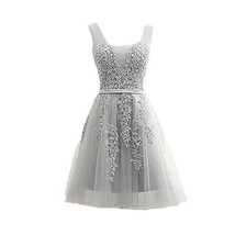 Kivary Short Knee Length V Neck Tulle Corset Homecoming Prom Evening Dre... - $55.43