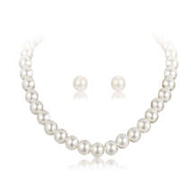 Pearl &amp; 18K Gold-Plated Necklace &amp; Stud Earrings - £12.01 GBP