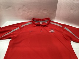 Nike Team Polo Shirt The Ohio State Buckeyes Men&#39;s L University NCAA Dri Fit - £13.49 GBP