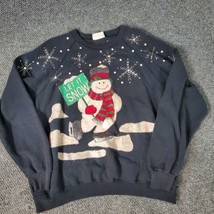 Grandma Christmas Sweatshirt Snowman Let It Snow Size 3X Black Distressed - £17.70 GBP