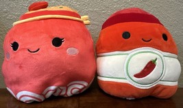 Squishmallow 5&quot; Flip Mallows Odion/Illia Red Fire Noodles/Sriracha Lot Of 2 NWT - £11.55 GBP