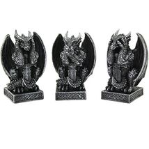 Medieval Dragons See No Evil, Speak No Evil, Hear No Evil Guardian Figur... - $27.70