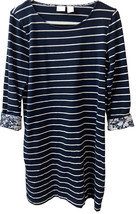 St Tropez West  Dress Knit Womens Size Medium Striped Sheath Cuffed Knee... - £10.21 GBP