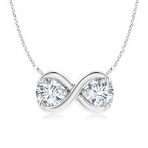 ANGARA Double Diamond Infinity Pendant Necklace in 14K Gold (GVS2, 0.5 Ctw) - £1,673.46 GBP