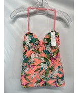 Malibu Dream Girl Tropical Floral Colorful Beach Top Swim Tankini NEW M - $23.02 CAD