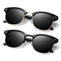 Polarized Sunglasses Men Women,Semi Rimless Retro Shades Uv400 Protection - £26.95 GBP