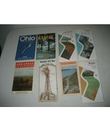 13 Vintage Road Maps Lot Ohio Kansas Iowa Maine Vermont Georgia 1960-70s - €12,89 EUR