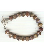 Fancy Jasper Pumpkin Bead Bracelet with Toggle Clasp - €24,15 EUR